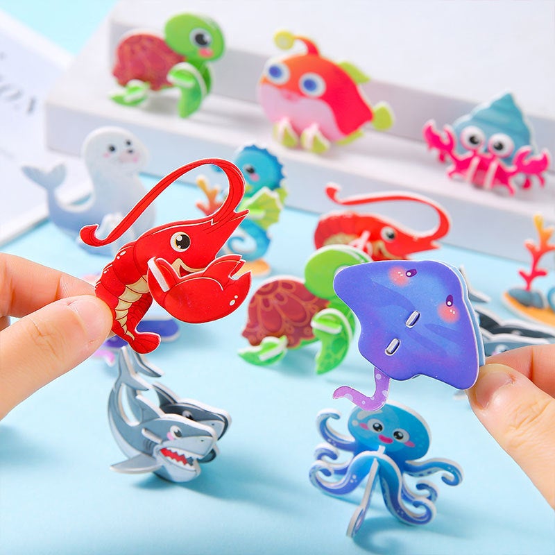 Children'S Paper Puzzle Ocean Underwater World Animal Boy Intelligence Advanced Puzzle Baby Early Education Educational Toys - Image 2